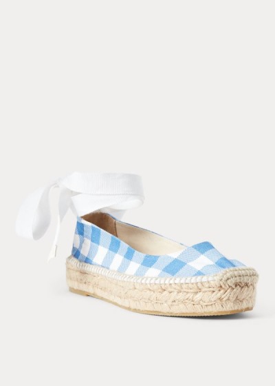 Polo Ralph Lauren Lærred Gingham Espadrillos Dame Danmark (OFLYE3164)